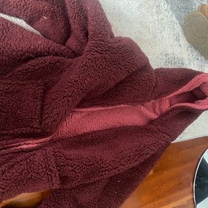 Fuzzy reversible hoodie